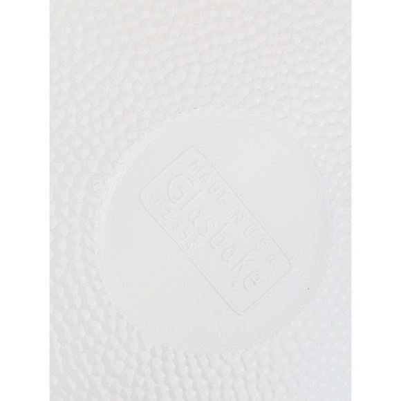 Vintage Glasbake Blue Thistle Oval Divided Baking Dish Serving Bowl Milk Glass - Picture 7 of 10